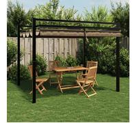 vidaXL Tonnelle de jardin avec toit rétractable taupe 3x3 cm aluminium, tonnelle de jardin, tonnelle de patio 4003970