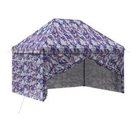 vidaXL Tonnelle escamotable avec 4 parois latérales 2,95 x 4,1 m Bleu camouflage