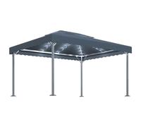 Vidaxl Tonnelle Et Guirlande Lumineuse À Led 4x3m Anthracite Aluminium Blanc