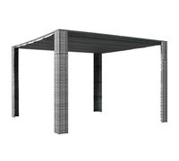Vidaxl Tonnelle Et Toit Résine Tressée 300x300x220cm Gris / Anthracite Gris