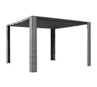 Vidaxl Tonnelle Et Toit Résine Tressée 300x300x220cm Gris / Anthracite Gris