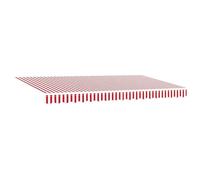 vidaXL Tonnelle Manuelle rétractable Rouge et Blanc, Cadre Anthracite, 4 x 2 m. Tissu résistant aux UV et imperméable, Parfait pour se protéger du Soleil à l'extérieur. Motif rayé, abri en métal Alum