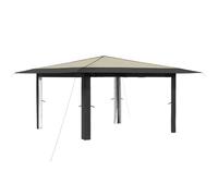 vidaXL Tonnelle sans paroi latérale 4 x 4 m, crème et anthracite, pavillon portable, tonnelle moderne, auvent ombragé, tente facile à installer, abri léger, structure de jardin ou terrasse