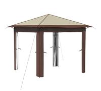 vidaXL Tonnelle sans paroi latérale Crème et marron 2,6 x 2,6 m