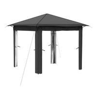 vidaXL Tonnelle sans paroi latérale de 2,6 x 2,6 m, gris clair et anthracite, moderne, résistante aux intempéries, housse d'événement portable, tente facile à installer, solution d'ombrage extérieure
