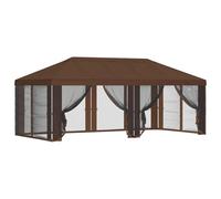 vidaXL Tonnelle Toit avec parois latérales Marron 600,5 x 300,5 cm Polyester