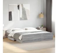 vidaXL Tour de lit Gris Sonoma 200 x 200 cm Bois Multicouche