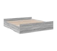 Vidaxl Cadre De Lit Et Tiroirs Sonoma Gris 200x200cm Bois D'ingénierie Multicolore