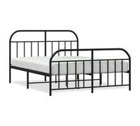 vidaXL Bedframe met voetbord zonder matras metaal zwart 180x200 cm353657 Noir G