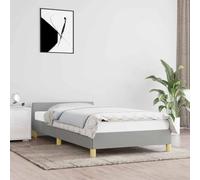 vidaXL Tour de lit sans matelas Gris clair 100 x 200 cm Tissu