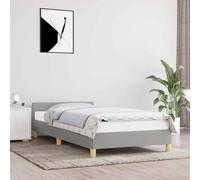 vidaXL Tour de lit sans matelas Gris Clair 90x190 cm Tissu