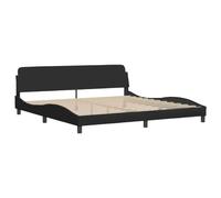 vidaXL Tour de lit sans Matelas Noir 200 x 200 cm en Tissu