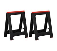 vidaXL TrÃ©teaux de travail pliables 2 pcs PP Noir et rouge 350 kg