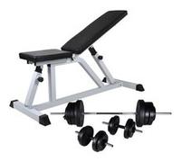 vidaXL Banc d'entraînement avec jeu d'haltères 60,5 kg