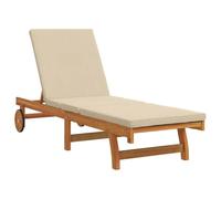 vidaXL Transat 1-Personne Marron 63 x 199 x 85cm Bois d'acacia Massif, Chaise Longue Moderne, Jardin et terrasse, mobilier Durable, résistant aux intempéries, idéal pour se détendre
