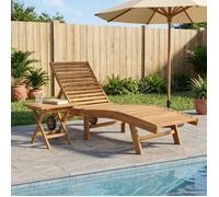 vidaXL Transat 2 pcs Marron Bois de teck massif 42032682