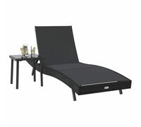 Vidaxl Chaise Longue 2 Pcs Noir 40 X 40 X 40.5 Cm Poly Rotin
