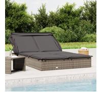 vidaXL Transat 2 places avec toit pliable gris 213x118x97 cm