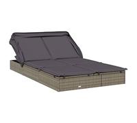 vidaXL Transat 2 places avec toit pliable gris 213x118x97 cm
