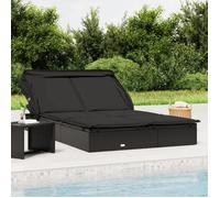 vidaXL Transat 2 places avec toit pliable noir 213x118x97 cm 319652