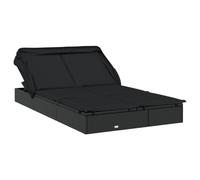 Vidaxl Transat 2 Places Avec Toit Pliable Noir 213x118x97 Cm
