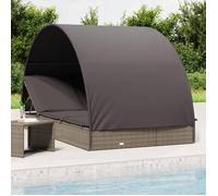 vidaXL Transat 2 places avec toit rond gris 211x112x140 cm