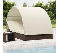 vidaXL Transat 2 places avec toit rond marron 211x112x140 cm 319653