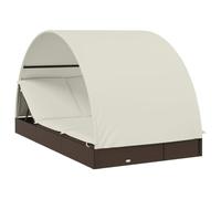 vidaXL Transat 2 places avec toit rond marron 211x112x140 cm, chaise longue, chaise longue d'extérieur, lit de salon, lit de 319653