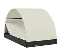 vidaXL Transat 2 places avec toit rond 211x112x140 cm Noir