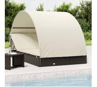 vidaXL Transat 2 places avec toit rond 211x112x140 cm Noir