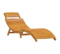vidaXL Transat 3 pcs Marron Bois d'Acacia Massif, Chaise Longue Moderne en Acacia, réglable, Pliante, Parfaite pour se détendre au Jardin ou sur la terrasse