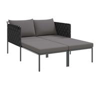 Transat Vidaxl Avec Coussins Pour 2 Personnes Anthracite 115x153x69,5 Cm Acier
