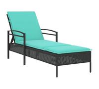 Vidaxl Transat Avec Coussin Noir 63x200x81 Cm En Rattan