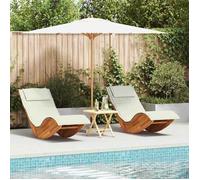 Vidaxl Transat Ensemble De 2 Crème, Bois Naturel