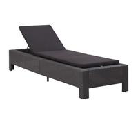 vidaXL Transat avec coussin Noir Résine tressée