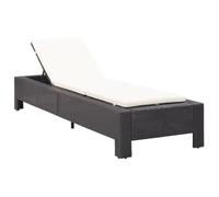 vidaXL Transat avec coussin Noir Résine tressée