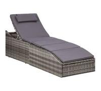 vidaXL Transat avec coussin Résine tressée Gris46540 Gris G