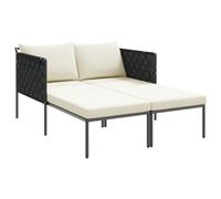vidaXL Transat avec Coussins pour 2 Personnes Anthracite 115x153x69,5 cm Acier