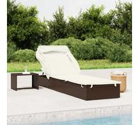 Vidaxl Transat Avec Toit Pliable Marron 213x63x97 Cm Résine Tressée