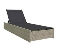 vidaXL Transat de jardin Beige 200,5×70×75 cm en polyrotin – Chaise inclinable réglable