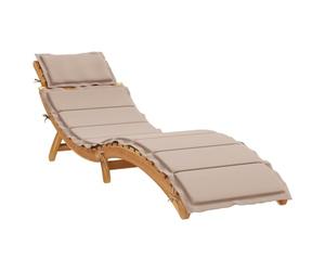 vidaXL Transat Bois d'Acacia Massif Taupe