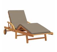 vidaXL Transat Bois d'Acacia Massif Taupe | Change-les pour un max de confort, Hyper pratique pour la ranger ou l'emmener, Trouve l'angle parfait pour te relaxer