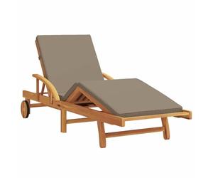 vidaXL Transat Bois d'Acacia Massif Taupe | Change-les pour un max de confort, Hyper pratique pour la ranger ou l'emmener, Trouve l'angle parfait pour te relaxer