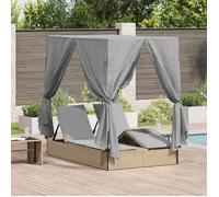 vidaXL Transat double Réglable Gris 205 x 129 x 200 cm polyrotin 3376130