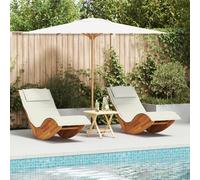 Vidaxl Transat Ensemble De 2 Crème, Bois Naturel