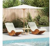 Vidaxl Transat Ensemble De 2 Crème, Bois Naturel