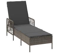 Vidaxl Transat Gris Et Gris Foncé Rattan Pe 157 X 55 X 92 Cm Transat