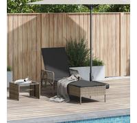 Vidaxl Transat Gris Et Gris Foncé Rattan Pe 157 X 55 X 92 Cm Transat