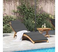 Vidaxl Transat Gris Foncé 188 X 55 X 59 Cm Bois De Teck Solide
