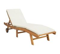 vidaXL Transat Marron et crème Polyester, Expérience de détente en extérieur, transat Moderne, Chaise Ergonomique, Meuble de Jardin empilable